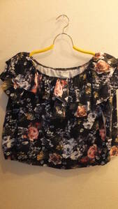 ★H&M★エイチアンドエムレディース花柄トップス FLOWERED PATTERN LONG SLEEVE LADIES TOPS サイズ XL USED IN JAPAN