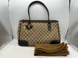 bz1859080/GUCCI グッチ トートバッグ プリンシー シェリーライン GGキャンバス レディース ユニセックス レザー ＧＧ柄 未使用保管品