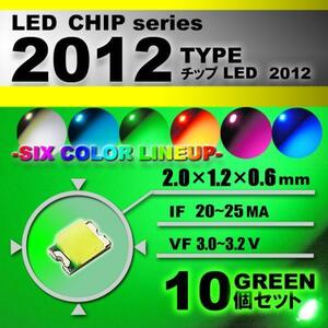 ２０１２ ＬＥＤ チップ グリーン １０個セット エアコン 打替え