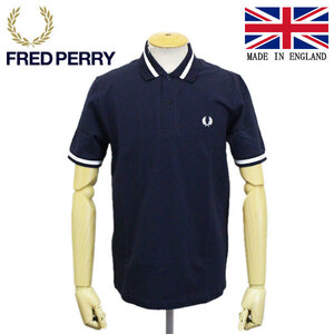 FRED PERRY (フレッドペリー) M2 SINGLE TIPPED FRED FP SHIRT ポロシャツ イングランド製 797-NAVY / SNOW FP388 44