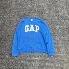 00s GAP ロゴ　ワッペン　水色　裏起毛　スウェット　トレーナー　メンズ