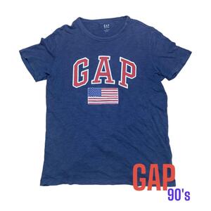 輸入古着 GAP ビッグロゴ Tシャツ アメリカ国旗　Sサイズ