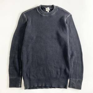 Fi19 〈イタリア製〉 ARMANI COLLEZIONI アルマーニコレツィオーニ 長袖Tシャツ リブトップス 綿100% ブラック系 48 L相当 メンズ 紳士服