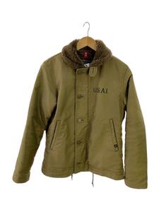 ALPHA INDUSTRIES◆ブルゾン/M/-/KHK/TA1395-116/アルファインダストリーズデッキジャケット