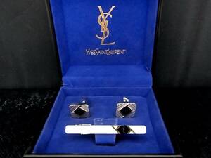 ◎№5574◎■新品■【YSL】サンローラン【シルバー・ゴールド】■カフス＆ネクタイピン セット♪