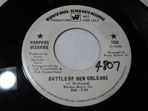 【7”】●白プロモ MONO● HARPERS BIZARRE // BATTLE OF NEW ORLEANS / GREEN APPLE TREE US盤 ハーパース・ビザール