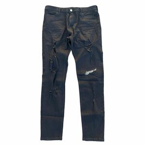 希少 rare number nine denim damage pants trousers ナンバーナイン ダメージ加工 デニム スキニー 00