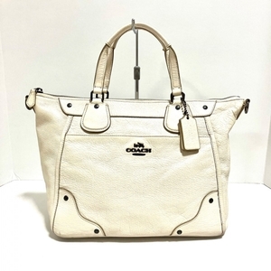 コーチ COACH ハンドバッグ F34040 ミッキー グレーン レザー サッチェル レザー アイボリー バッグ