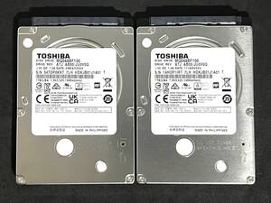 ★ 2個セット ★ 1TB ★【使用時間：2 h＆ 7 h】TOSHIBA /　MQ04ABF100　2024年製　新品同様　AVコマンド対応 2.5インチHDD/7mm/SATA 2台