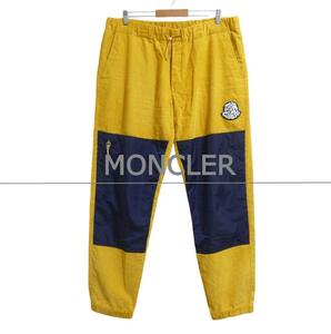 美品 MONCLER モンクレール サイズ52 ワッペン ナイロン繰り替え ドローコード コーデュロイ イージーパンツ ジョガーパンツ マスタード