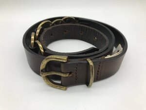 ■【YS-1】 ディーゼル DIESEL ベルト ■ バックル分離不可 本革 茶系 イタリア製 ■ 5穴 全長101cm 幅2,5cm 【同梱可能商品】■K