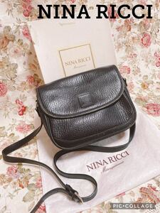 H402 正規品　NINA RICCI ニナリッチ　ブラック　黒　革　皮