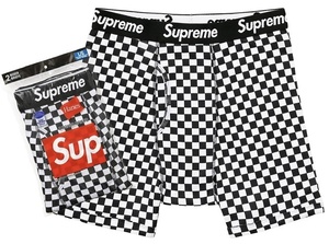 【新品】Supreme Hanes Checker Boxer Briefs (2 Packs) COLOR: Checker SIZE : Medium バラ売り可能