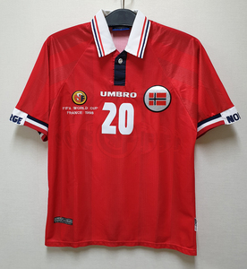 98W杯 ノルウェー Norway(H)#20 オーレ・グンナー・ スールシャール 半袖 1998 WorldCup仕様 M