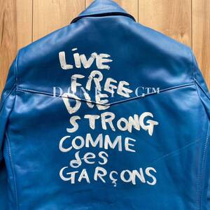 三代目JSB 岩田剛典着 コムデギャルソン COMME des GARCONS 青山限定 Lewis Leathers ルイスレザー Lightning ライトニング 復刻 ブルー 44