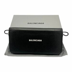 【良品】バレンシアガ BALENCIAGA 594289 レザー エブリデイ ロゴ 長財布 ブラック