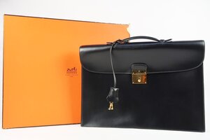 【美品】HERMES エルメス キリウス ボックスカーフ ビジネスバッグ 〇Z刻【RT3】