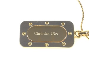 クリスチャン・ディオール　Christian　Dior　ロゴプレート　ネックレス　ゴールドカラー/シルバカラー　YAS-7046