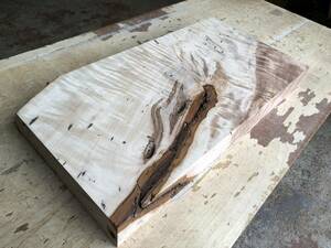 送料無料！【U883I】栃 540×～277×55㎜ トチ 縮杢 極上杢 乾燥材 木工 DIY 材木 天然木 無垢材《銘木すずめや》