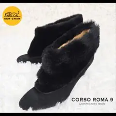 【美品】コルソローマ CORSO ROMA ショートブーツ スエード ファー付