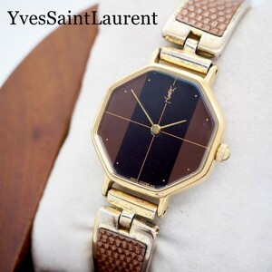 274 YvesSaintLaurent 時計　レディース　オクタゴン 希少