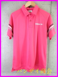 【送料300円可】2270b28◆美品です◆吸汗速乾◆adidas golf アディダスゴルフ ロゴ刺繍 半袖ドライポロシャツ O/ゴルフジャケット/パンツ