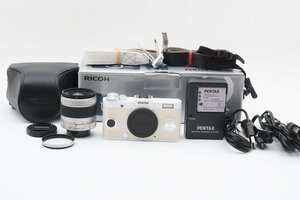 PENTAX Q-S1 1240万画素 ホワイト + 02 ズームレンズキット [美品] 元箱 レザーケース ストラップ 充電器 バッテリー他 手ぶれ補正