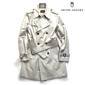 [定価４万] ユナイテッドアローズ UNITED ARROWS トレンチコート メンズS グレー スプリングコート