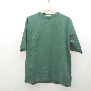 ◇ WYM クルーネック 無地 厚手のシャツ 夏物 半袖 Tシャツ サイズSMALL グリーン レディース E