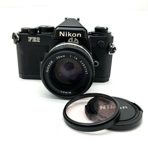 仙104 Nikon FE2 一眼レフフィルムカメラ ブラックボディ ニコン 一眼/NIKKOR 50mm 1:1.4 レンズ