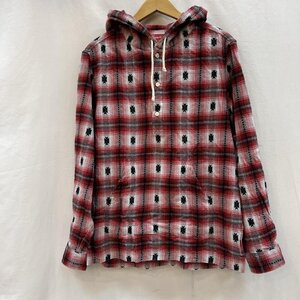 シュプリーム Shadow Plaid Hooded Shirt 14FW シャドウ チェック フード シャツ シャツ、ブラウス シャツ、ブラウス S 赤 / レッド