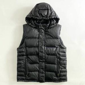 83h27 HUGO BOSS ヒューゴボス フード付き 中綿ベスト 46 ブラック DOWN VEST アウター 防寒 刺繍ロゴ