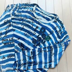 DESIGUAL ★ ボーダーTシャツ ★ メンズ sizeL ★ 長袖 カットソー ★ レターパック発送 USED品