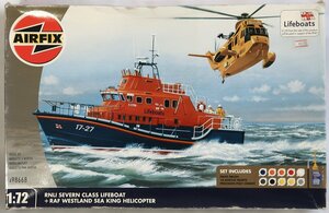 AIR FIX, RNLI SEVERN CLASS LIFT BOAT+RAF WESTLAND SEA KING HELICOPTER, 1/72, 未組み立て