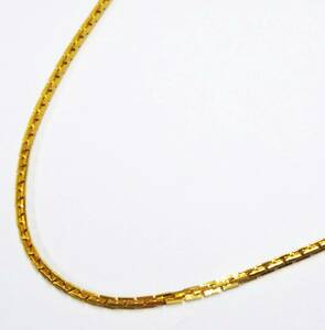 【クリーニング済】K18 総重量約5.4g 約40cm シンプル デザイン チェーン ゴールド ネックレス