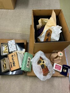 戸0331 京造 金小扎大鍬兜 秀月謹製 雜貨 工芸品