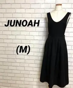 美品　JUNOAH ジュノア　ロングワンピース　黒　ノースリーブ　春服　夏服　M