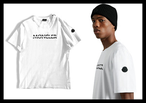 定価4.2万 MONCLER モンクレール 立体刺繍ロゴがキャッチーなクルーネックTシャツ ロゴT 半袖 H20918C00008829H8 XL