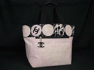 1円 CHANEL シャネル ココマーク ハイサマー キャンバス×パイル トートバッグ ハンドバッグ レディース ピンク系×ブラック系 FB6655