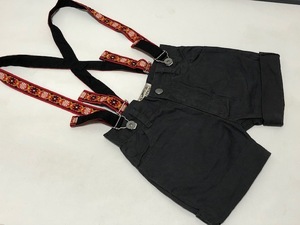 110cm 【 新品 ! 未使用 ! 】 キッズ 子供 特価！OIL CLOTHING SERVICE ショートパンツ ズボン サスペンダー オイル 子供服 / 管理MAS-236