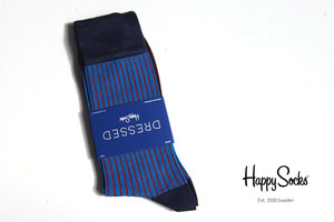 送料無料★新品｜未使用｜ハッピーソックス｜happy socks｜クルー丈ソックス｜Dressed Stripe Rib Sock｜43-48