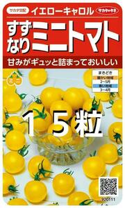 メーカー品未開封＜野菜の種＞１５粒　すずなりミニトマト　イエローキャロル 　黄色いミニトマト