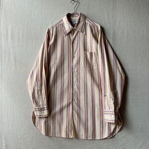 50s USA vintage ドレス シャツ / コットン ストライプ マチ ビンテージ 40s 60s T4-11001-1650