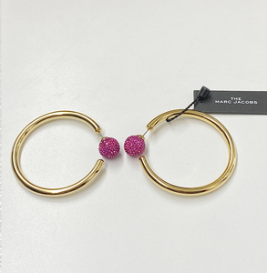 マークジェイコブス MARC JACOBS ピアス フープピアス ゴールド　ピンク M0015352 710 新品未使用　長期保管品 キャッチ緩め