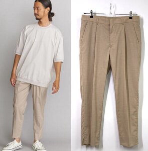 【メンズ XL】BEAUTY&YOUTH UNITED ARROWS アローズ ライト ポリエステル レーヨン 1プリーツ ワイドテーパード アンクルパンツ IA5703