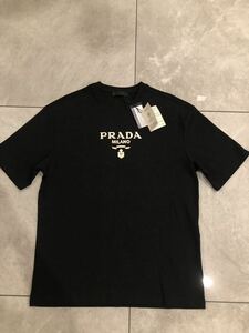 新品　PRADA プラダ　ロゴ　コットンTシャツ　L ブラック