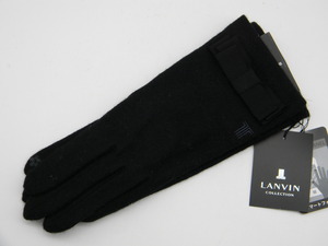 ★ LANVIN ★ 黒 手袋 ランバン リボン