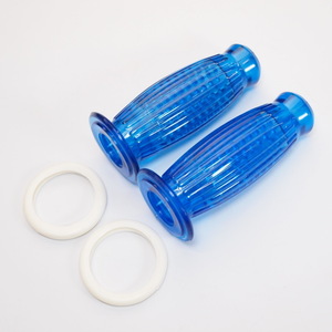 Pair of grips -BUBBLE Superflex- 24mm - blue SuperFrexタイプ グリップ 透明青 VESPA ベスパ 50s 100s ET3 Sprint Super GTR Rally 90ss