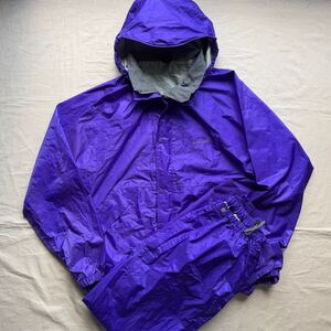 希少XXL mont-bell モンベル GORE-TEX ストームクルーザー セットアップ マウンテンパーカー レインウェア ナイロン パープル フード収納◎