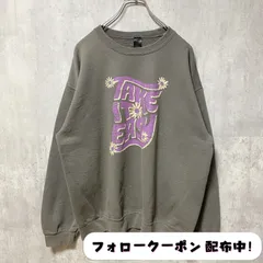 古着 used　SWEET CLAIRE　TAKE IT EASY　長袖プリントスウェット　トレーナー　英字プリント　花